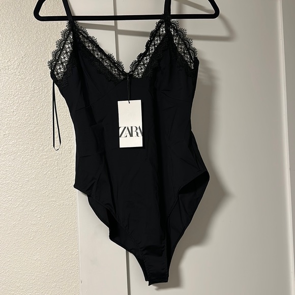 Zara Tops Zara Bodysuit With Lace Detail Poshmark